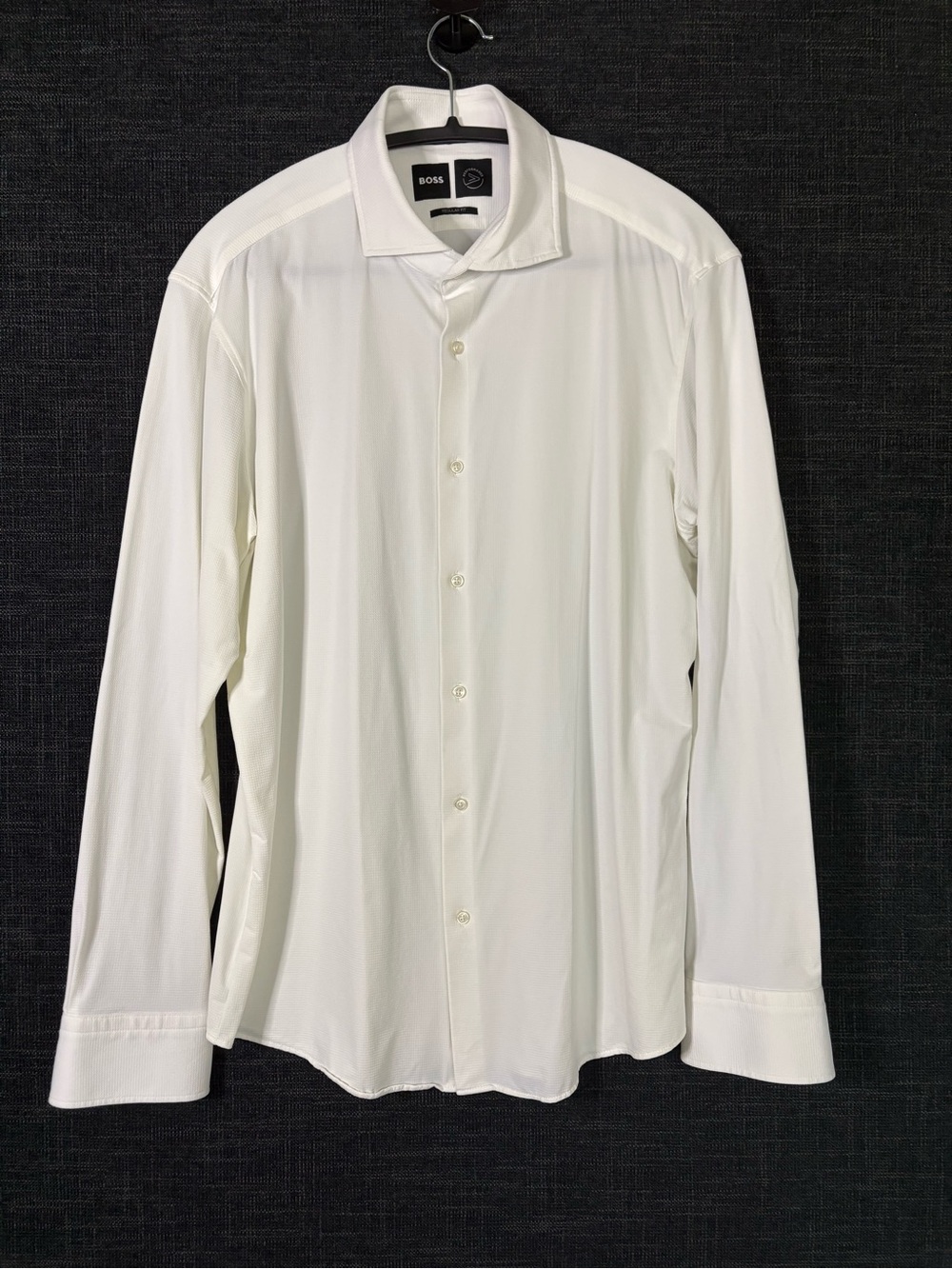 BOSS White Long-Sleeve Dress Shirt - Classic Collar